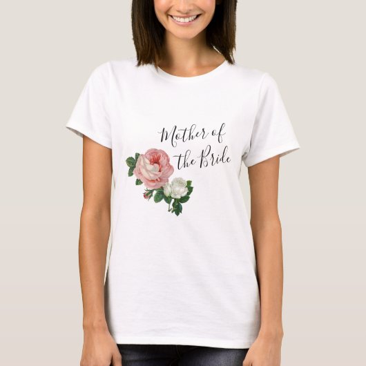 Elegante en eigentijdse rozen moeder van de bruid t-shirt (Voorkant)