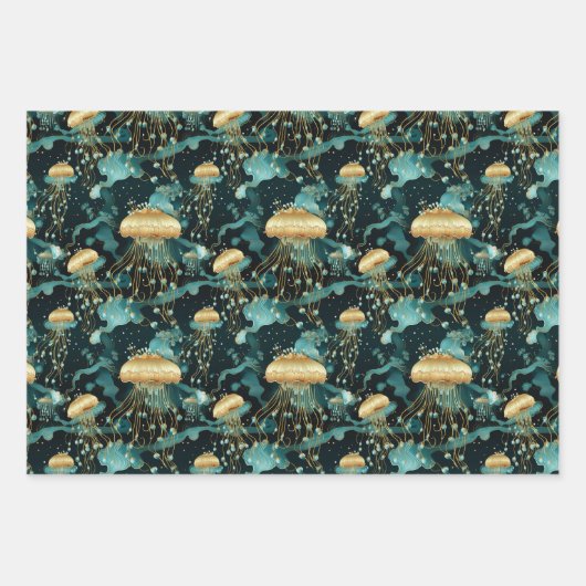 Elegante en Etherische Kwallen Inpakpapier Vel (Voorkant 2)