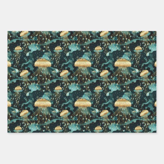 Elegante en Etherische Kwallen Inpakpapier Vel (Voorkant)