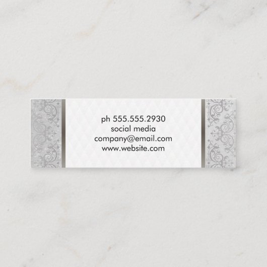 Elegante en Fancy trim Mini Visitekaartje (Achterkant)