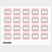Elegante en fantastische roze streep vierkante sticker (Vel)