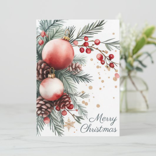 Elegante en feestelijke vakantie Groeten Kaart (Staand voorkant)