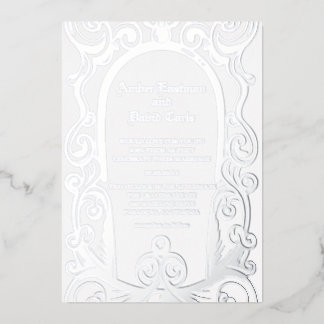 Elegante en formele bruiloft uitnodiging zilver