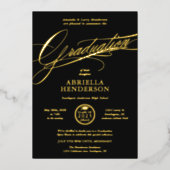 Elegante en formele script afstudeeruitnodiging folie uitnodiging (Voorkant)