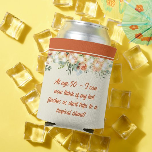 Elegante en Grappige Bloemen 50ste Verjaardag Blikjeskoeler (Insitu Zomer)