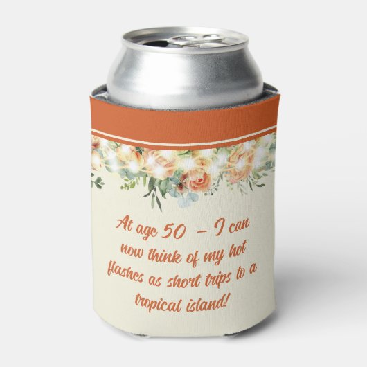 Elegante en Grappige Bloemen 50ste Verjaardag Blikjeskoeler (Blikje Voorkant)
