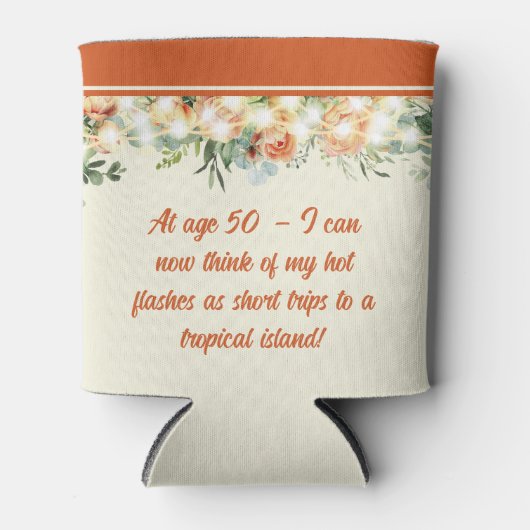 Elegante en Grappige Bloemen 50ste Verjaardag Blikjeskoeler (Voorkant)