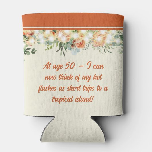 Elegante en Grappige Bloemen 50ste Verjaardag Blikjeskoeler (Achterkant)