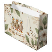 Elegante en grillige bloemen en eenden groot cadeauzakje (Achterkant Gekanteld)