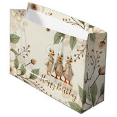 Elegante en grillige bloemen en eenden groot cadeauzakje (Voorkant Gekanteld)