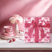 Elegante en grillige roze Coquette Bows Ribbons Cadeaupapier