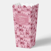 Elegante en grillige roze coquette linten bruidsbo bedankdoosjes (Voorkant)