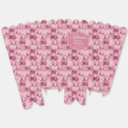 Elegante en grillige roze coquette linten bruidsju bedankdoosjes (Ongevouwen)