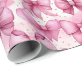 Elegante en grillige roze coquette linten strikken cadeaupapier (Rol Hoek)