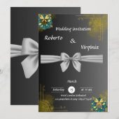 Elegante en huwelijksuitnodiging feestdagenkaart (Voorkant / Achterkant)