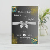 Elegante en huwelijksuitnodiging feestdagenkaart (Staand voorkant)