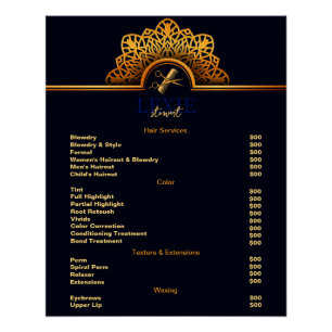 Elegante en Klasse Kapsalon Prijslijst Perfect Poster