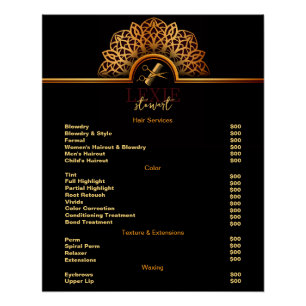 Elegante en Klasse Kapsalon Prijslijst Perfect Poster
