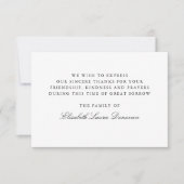 Elegante en klassieke begrafenissympathie bedankt kaart (Voorkant)