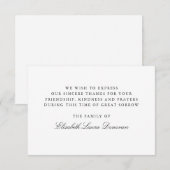 Elegante en klassieke begrafenissympathie bedankt kaart (Voorkant / Achterkant)