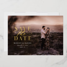 Elegante en klassieke folie foto save the date