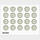 Elegante en klassieke Green Gingham Kerstmis Ronde Sticker (Vel)