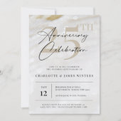 Elegante en klassieke parelstructuur 25-jarig jubi kaart (Voorkant)