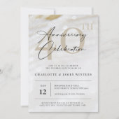 Elegante en klassieke parelstructuur 40-jarig jubi kaart (Voorkant)