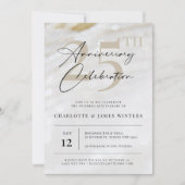 Elegante en klassieke pareltextuur 25-jarig bestaa kaart (Voorkant)