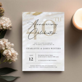 Elegante en klassieke pareltextuur 40-jarig jubile kaart