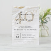 Elegante en klassieke pareltextuur 40e verjaardag kaart (Staand voorkant)