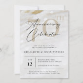 Elegante en klassieke pareltextuur 70e verjaardag kaart (Voorkant)