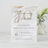 Elegante en klassieke pareltextuur 70e verjaardag kaart (Staand voorkant)