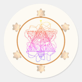 Elegante en kleurrijke Joodse bruiloft Ronde Sticker