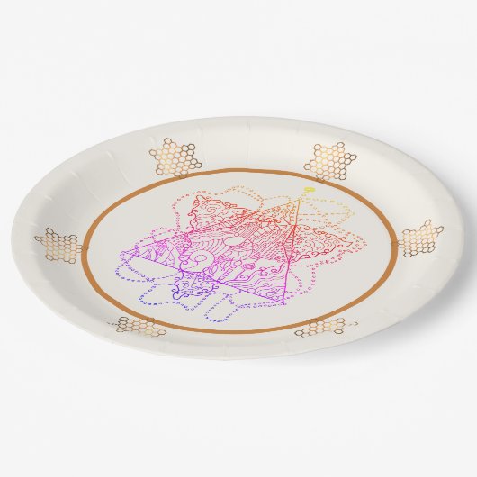 Elegante en kleurrijke papieren Borden Papieren Bordje (Gekanteld)