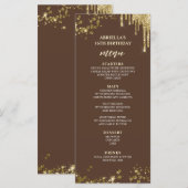 Elegante en leuke bruine en gouden menu (Voorkant / Achterkant)