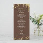 Elegante en leuke bruine en gouden menu (Staand voorkant)