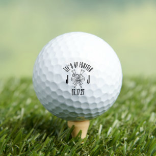 Elegante en leuke Tee'd Up Forever-monogram trouwd Golfballen