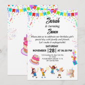 Elegante en leuke verjaardagsfeestje uitnodiging K (Voorkant / Achterkant)