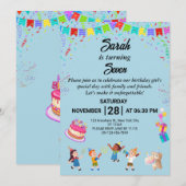 Elegante en leuke verjaardagsfeestje uitnodiging K (Voorkant / Achterkant)