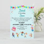 Elegante en leuke verjaardagsfeestje uitnodiging K (Staand voorkant)