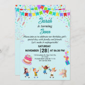 Elegante en leuke verjaardagsfeestje uitnodiging K (Voorkant / Achterkant)