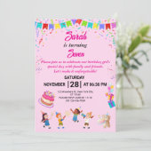 Elegante en leuke verjaardagsfeestje uitnodiging K (Staand voorkant)