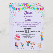 Elegante en leuke verjaardagsfeestje uitnodiging K (Voorkant / Achterkant)