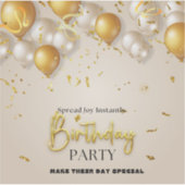 Elegante en leuke verjaardagsuitnodiging Kaarten - Sticker (Voorkant)