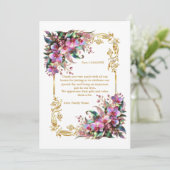 Elegante en levendige Orchidee Bloemen Bruiloft Bedankkaart (Staand voorkant)