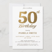 Elegante en luxe klassieke faux gold 50ste verjaar kaart (Voorkant)