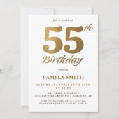 Elegante en luxe klassieke faux gold 55e verjaarda kaart (Voorkant)