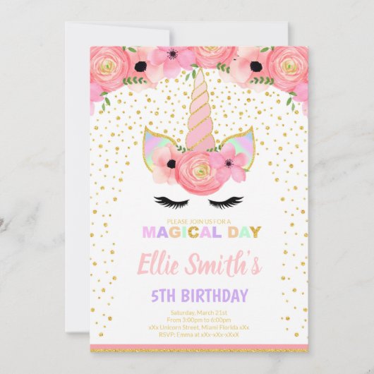 Elegante en magische verjaardagsfeestje Kaart (Voorkant)