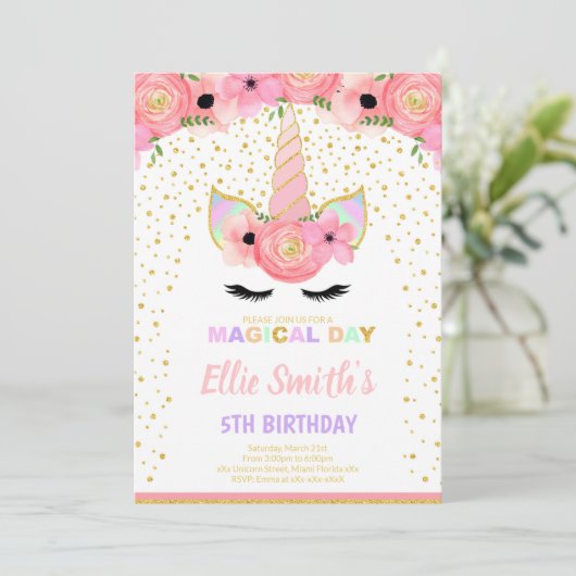 Elegante en magische verjaardagsfeestje Kaart (Staand voorkant)